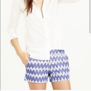 J.Crew Blue White Ikat Print Short Size 6
